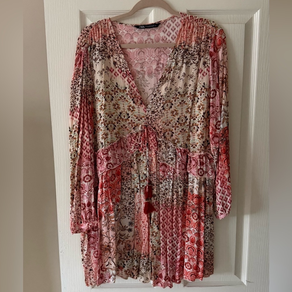 Zara Printed Short Dress - Picture 2 of 6